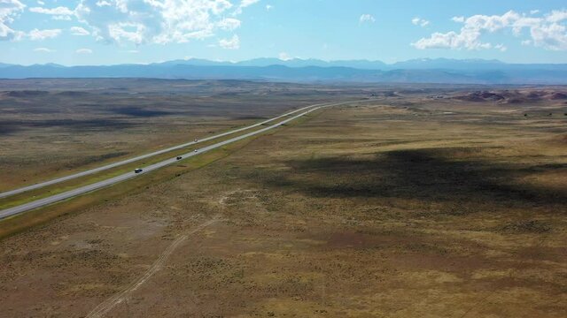 aerial drone over  Wyoming in Bighorn Mountains 