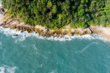 Praia do Éden (Eden’s Beach), Guarujá, Brazil. Small beach with jungle-like surroundings.