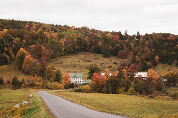 Rural farm scene in the Catskill Mountains, New York