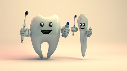 CANINE MOLAR DENTAL DENT ODONTOLOGY 3D CARTOON PET