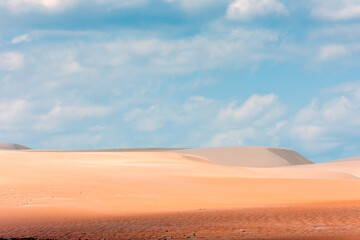 Fototapeta na wymiar Deserto com areia rosada