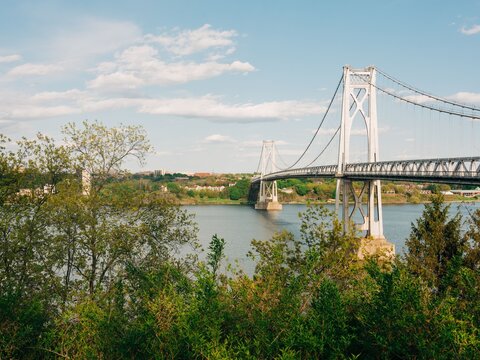 The Mid-Hudson Bridge and Hudson River, in Poughkeepsie, the Hudson Valley, New York