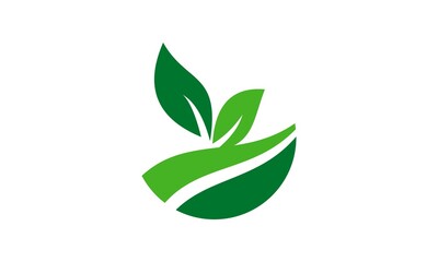 green land leaf vector logo design