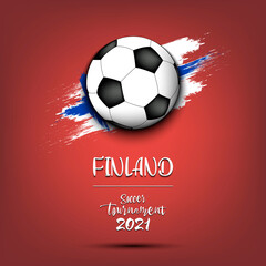 Soccer ball on the flag of Finland
