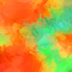Fototapeta premium Painted composition with vibrant brush strokes. Textured colorful painting. Paint brushed wallpaper.