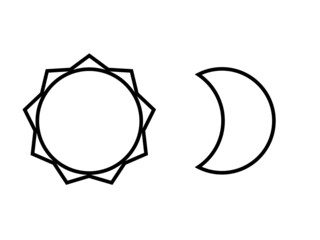 太陽と月のアイコンセット