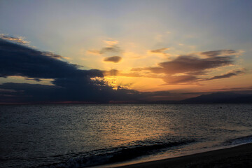 Fototapeta na wymiar Sunset on the beach in Cabo de Gata, Almeria