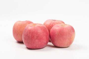 Red apples isolated on white background