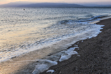 Sunset on the beach in Cabo de Gata, Almeria