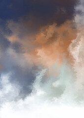 Abstract colorful watercolor on white background. Digital art painting.