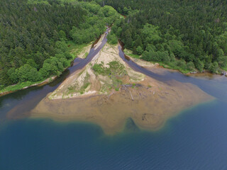 空撮・然別湖の三角州（北海道・鹿追町）
