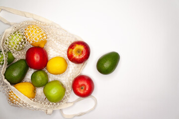 Vegetables and Fruits on white background