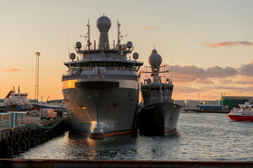 Warship at sunset in Iceland  © Mauricio