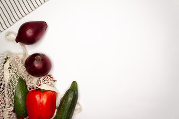 Vegetables and Fruits on white background