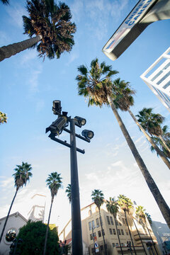 Cluster of Security camers in Hollywood, California, USA