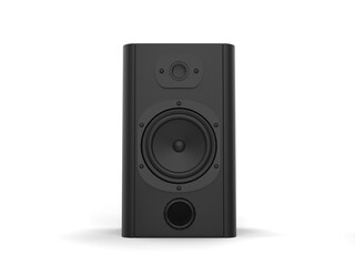 Cool modern matte black bass sub woofer speaker - front view