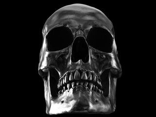 Rough metal skull - closeup shot