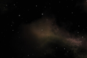 Fototapeta premium Star field in galaxy space with colorful nebula. Sci fi background of deep space. Ethereal wallpaper.