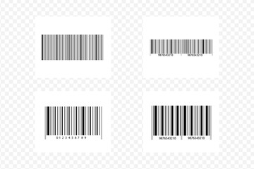 Realistic bar code icon. A modern simple flat barcode. Marketing, the concept of the Internet. Fashionable vector sign of a market trademark for website design, mobile application.