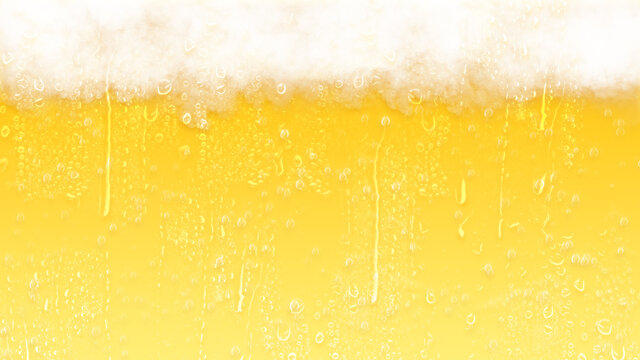 泡がいっぱいのビール　背景イラスト素材