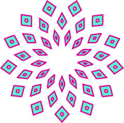 mandala with simple colors .Vector hand drawn doodle mandala.Isolated. 