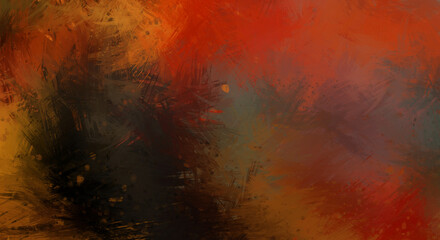 Painted composition with vibrant brush strokes. Textured colorful painting. Paint brushed wallpaper.