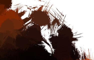 Wall art. Unique and creative illustration. Brush stroked painting. Abstract background of colorful brush strokes. Brushed vibrant wallpaper. Painted artistic creation.