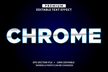 Chrome Silver White Premium Editable Text Effect Font style