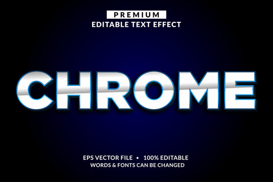 Chrome Silver White Premium Editable Text Effect Font Style