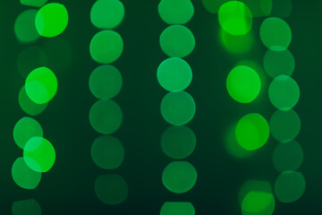 green led light bokeh background