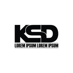 KSD letter monogram logo design vector