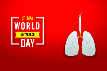 lung and cigarette.vector Illustration of concept no smoking day world,31 May. No Tobacco Day. For posters, brochures, banners 