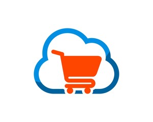 Simple cloud with shopping cart inside