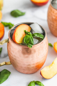 Peach Basil Moscow Mule