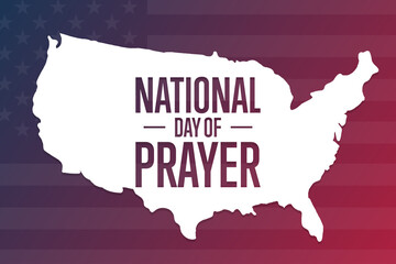 National Day of Prayer. Holiday concept. Template for background, banner, card, poster with text inscription. Vector EPS10 illustration.