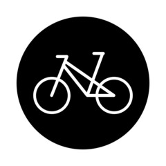 Bicycle icon on black background 