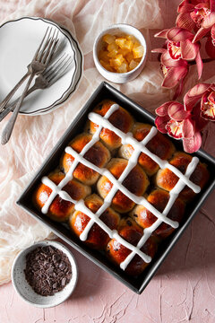Candied Citrus and Chocolate Hot Cross Buns