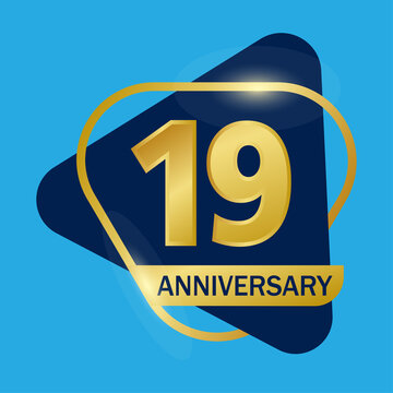 19 years anniversary celebration logo vector template design illustration