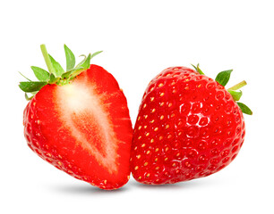 Fresh strawberry isolated on white background with clipping path