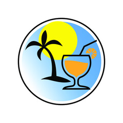Illustration Vector graphic of tropical vacation theme logo