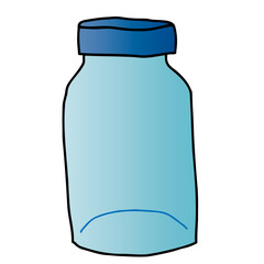 空の瓶のイラスト（ブルー）　