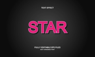 Editable text effect star title style