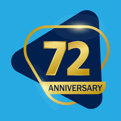 72 years anniversary celebration logo vector template design illustration