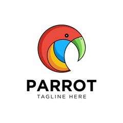 Parrot logo design vector icon