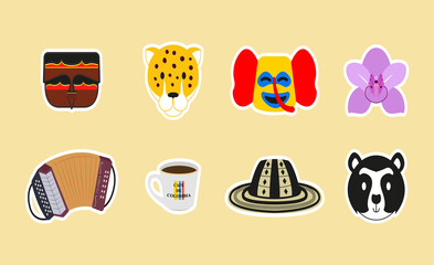 Set of colombian elements