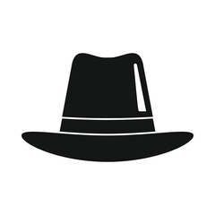 Vector farmer hat black simple icon isolated on white