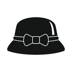 Vector fashionable hat black simple icon isolated