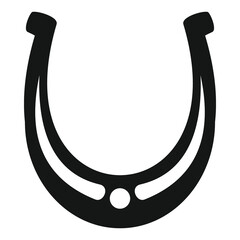 Vector equipment horseshoe black simple icon isolated