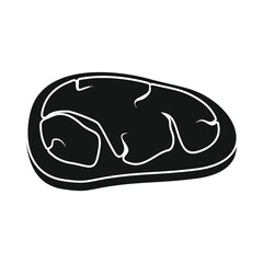 Vector piece of meat black simple icon isolated