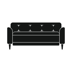 vector Old sofa black simple icon isolated